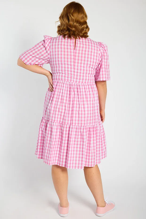 Rachelle Pink Gingham Dress