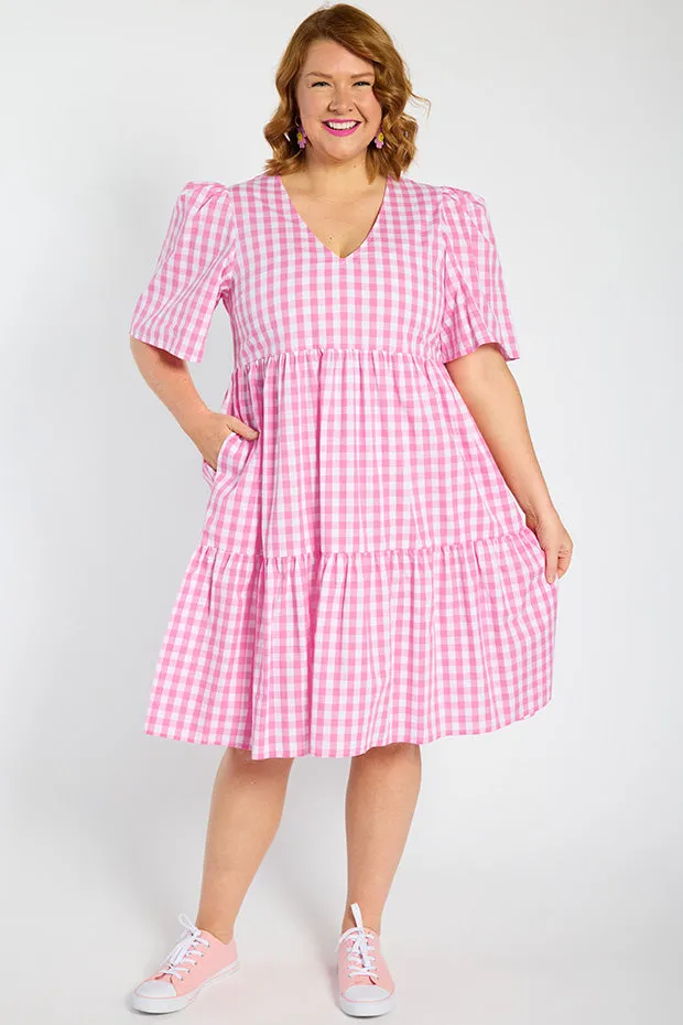 Rachelle Pink Gingham Dress