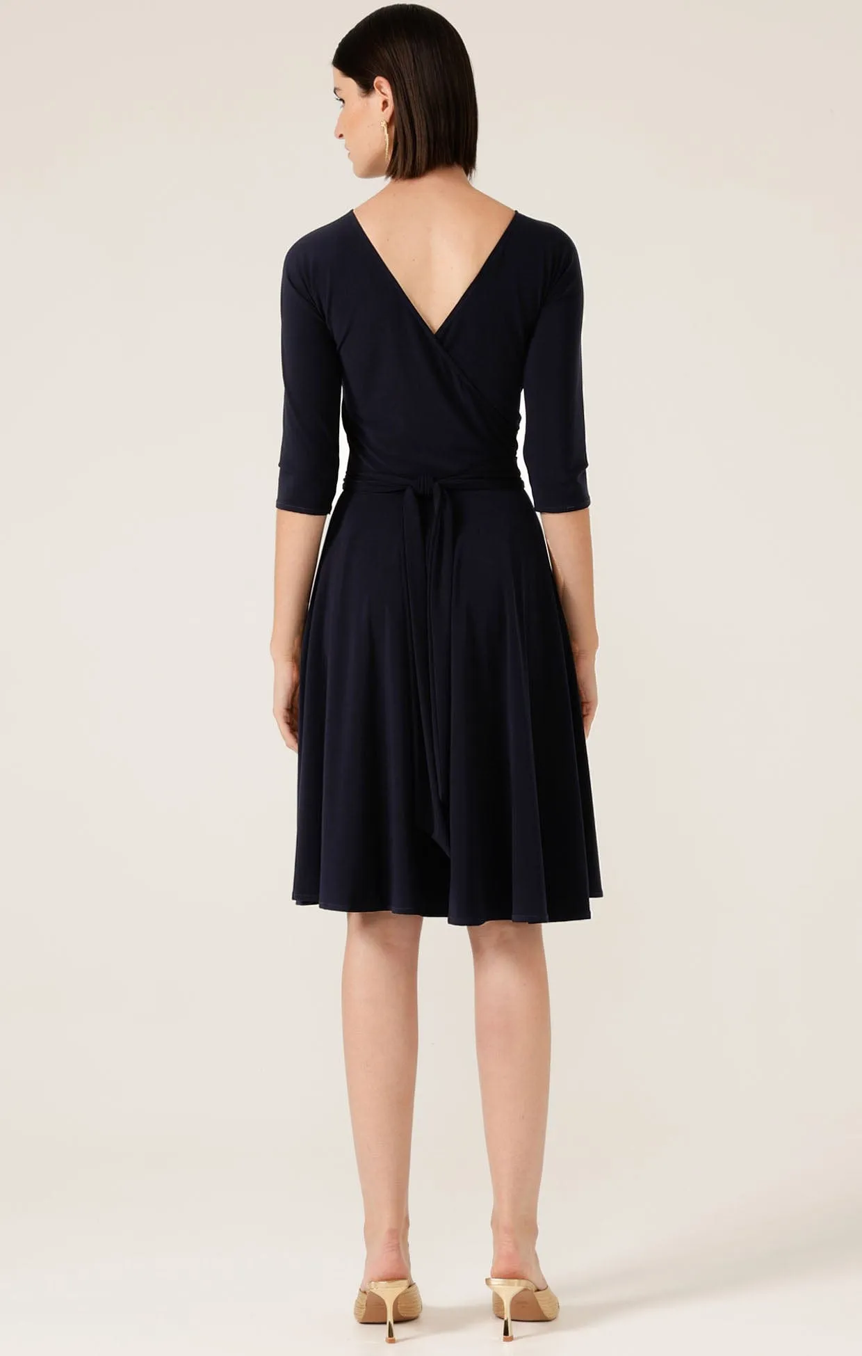 REVERSE WRAP DRESS IN NAVY