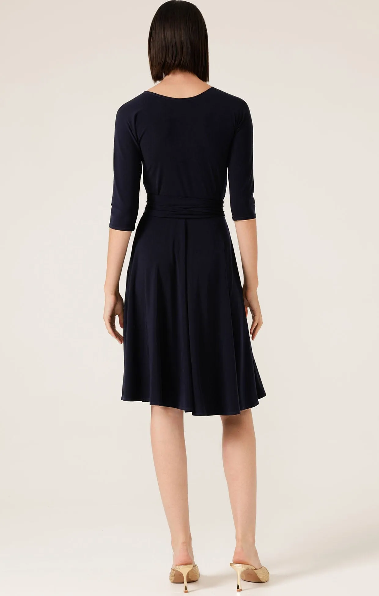 REVERSE WRAP DRESS IN NAVY