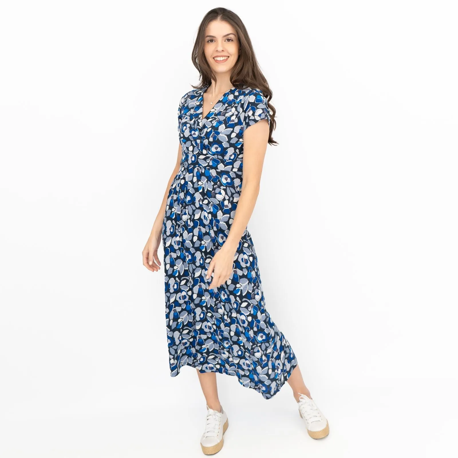 Seasalt Chapelle Jersey Midi Dress Collaged Foliage