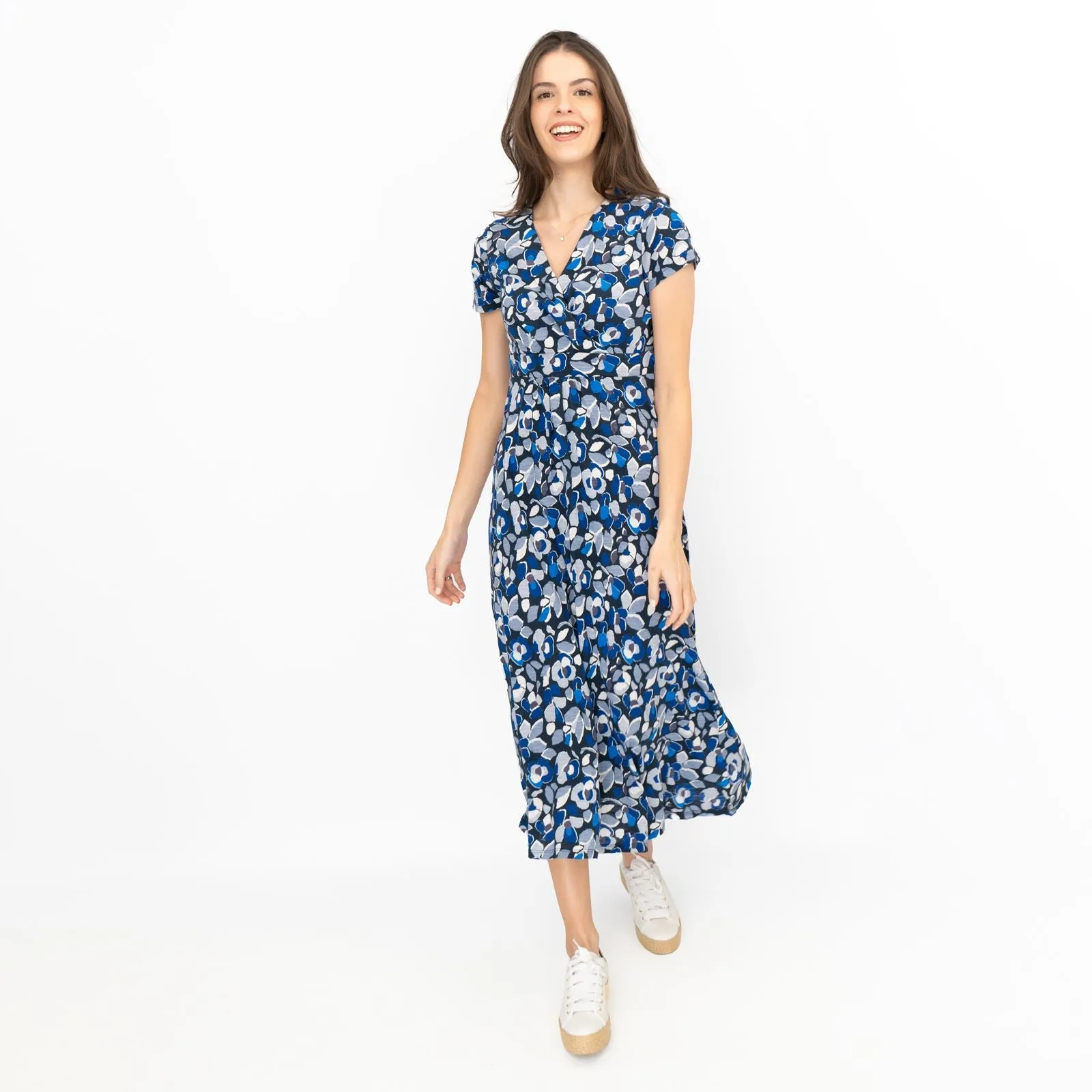 Seasalt Chapelle Jersey Midi Dress Collaged Foliage