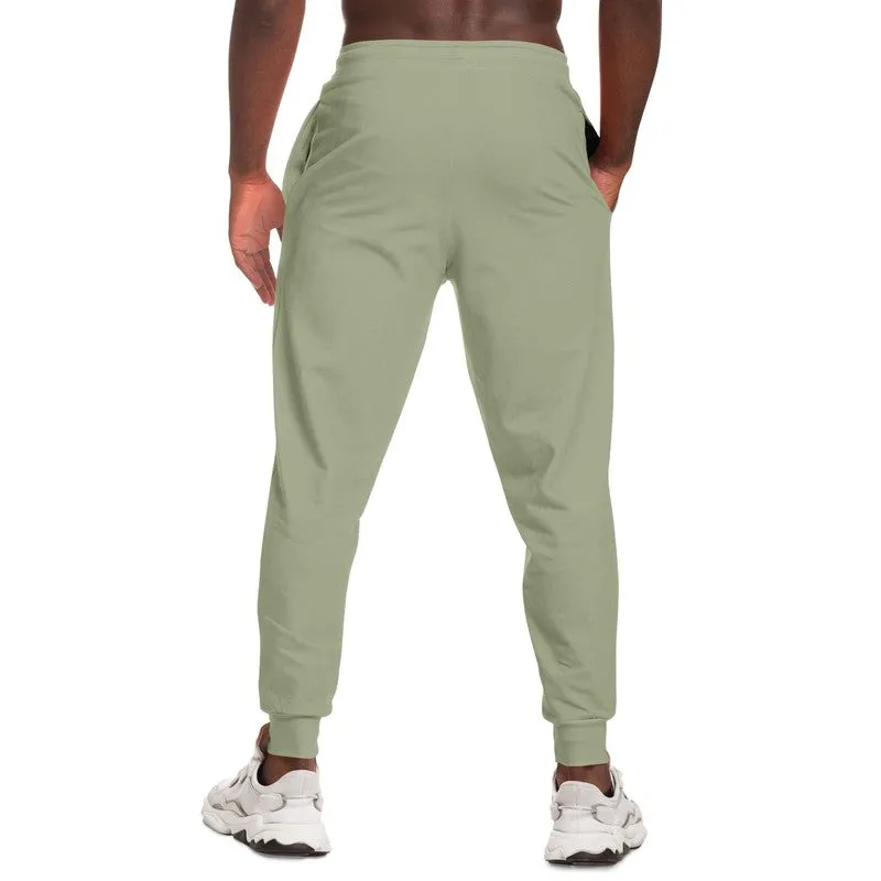 Shaded Pale Pastel Warm Green Gray Joggers | Unisex | with PLUS sizes | C8M0Y30K30