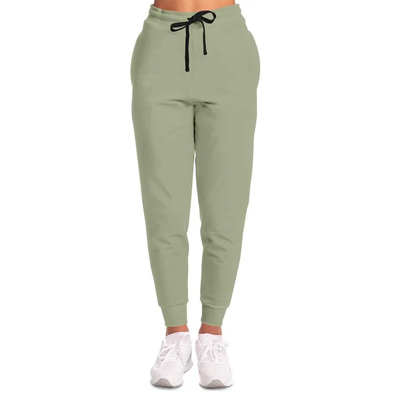 Shaded Pale Pastel Warm Green Gray Joggers | Unisex | with PLUS sizes | C8M0Y30K30