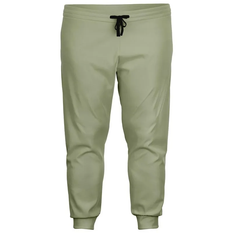 Shaded Pale Pastel Warm Green Gray Joggers | Unisex | with PLUS sizes | C8M0Y30K30