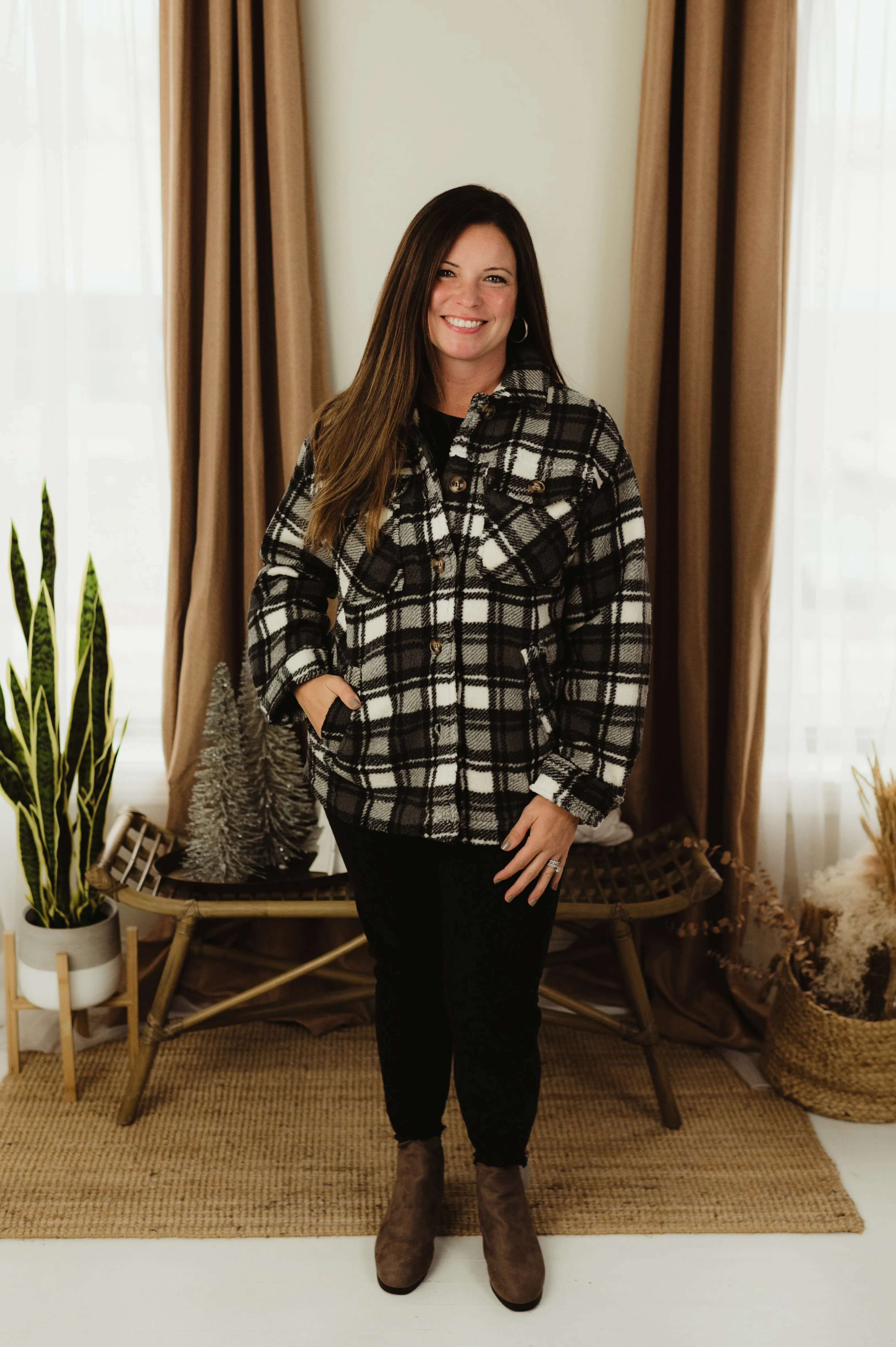 Sherpa Plaid Jacket