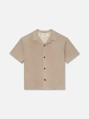 Short Sleeve Suede Shirt -- Smoke Grey