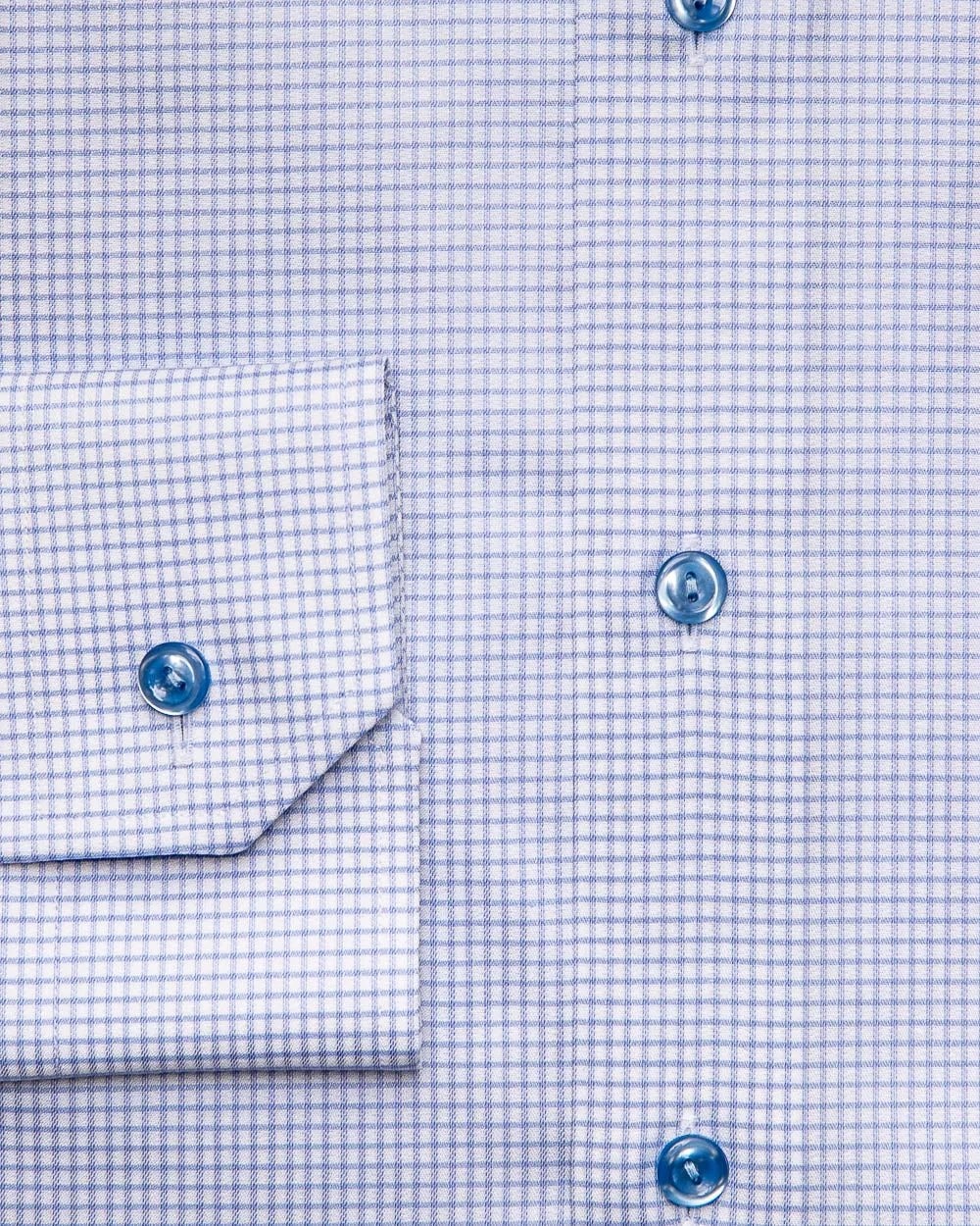 Sky Blue Fine Check Dress Shirt