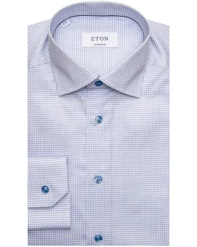 Sky Blue Fine Check Dress Shirt