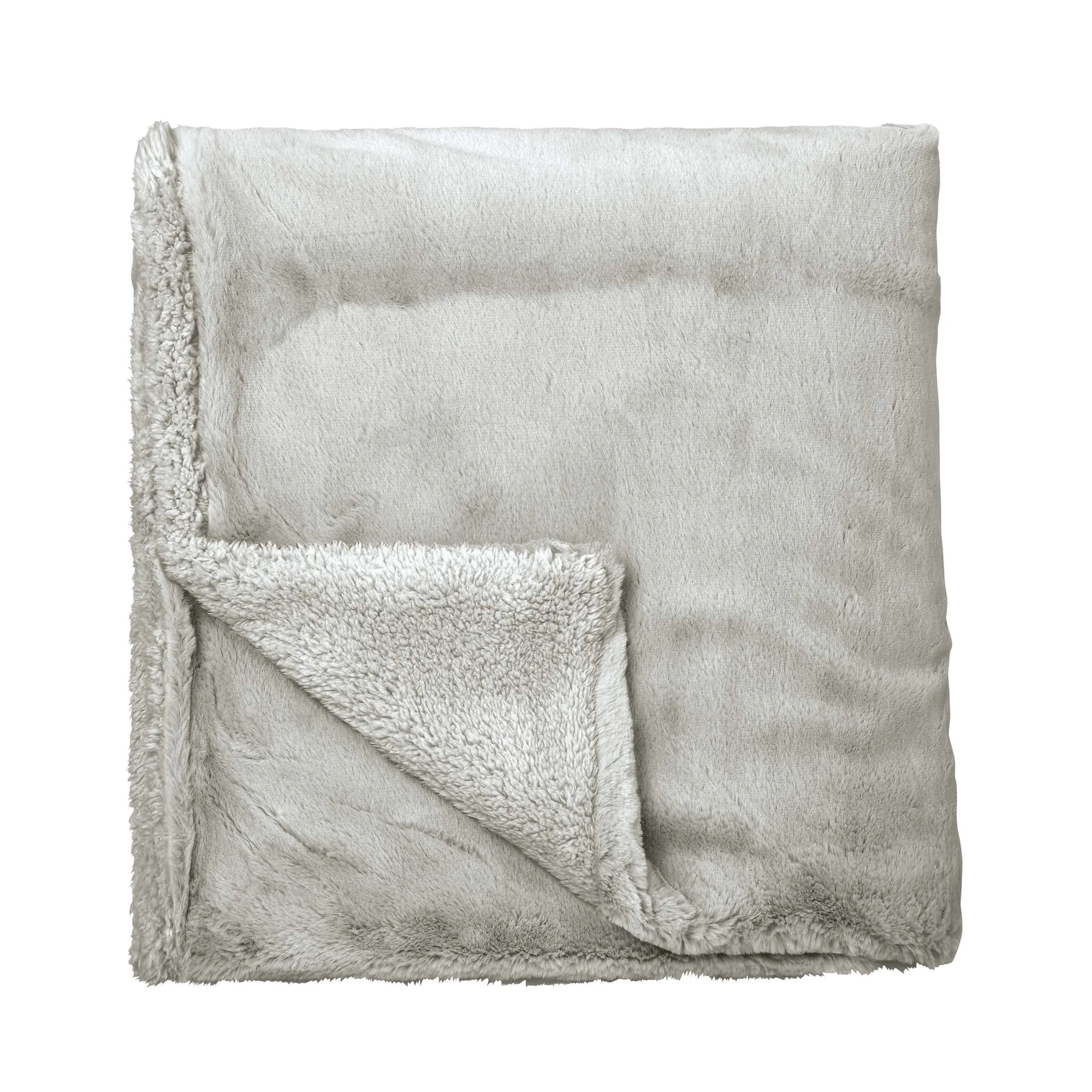 Skye Faux Fur Throw, Cloud Grey