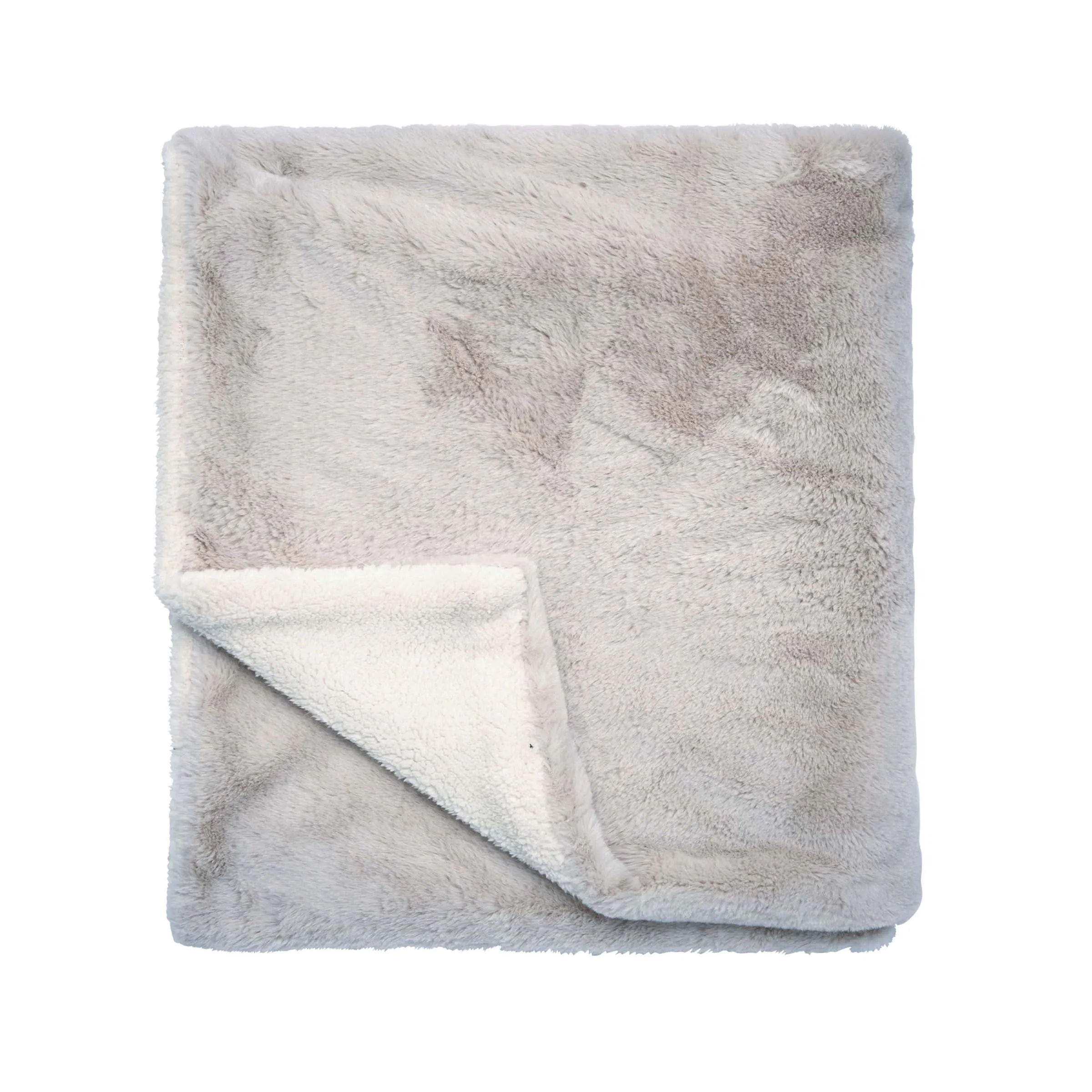 Skye Faux Fur Throw, Linen