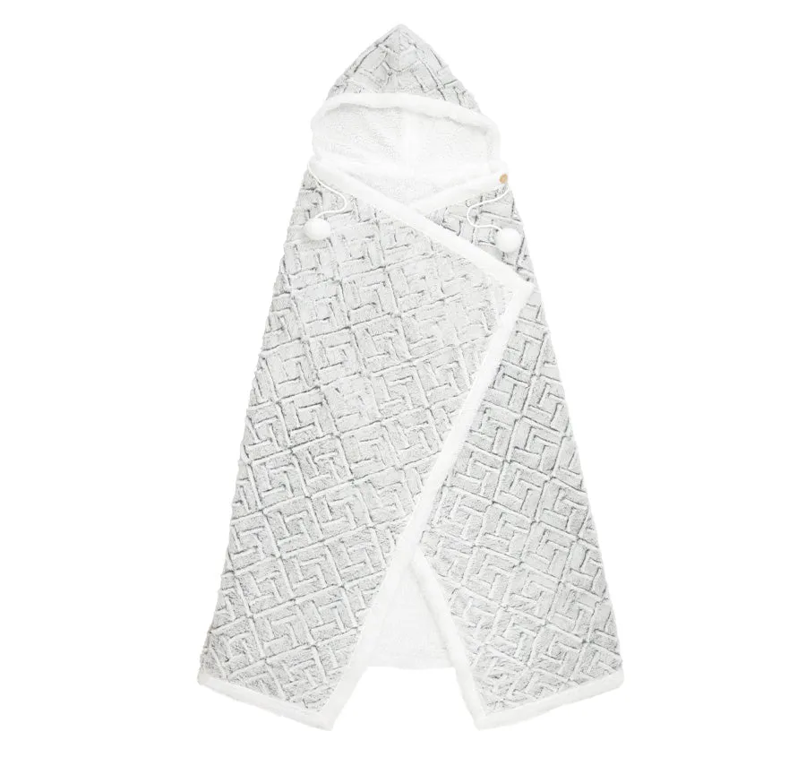 Snowfall 130x180cm Hooded Blanket Snow