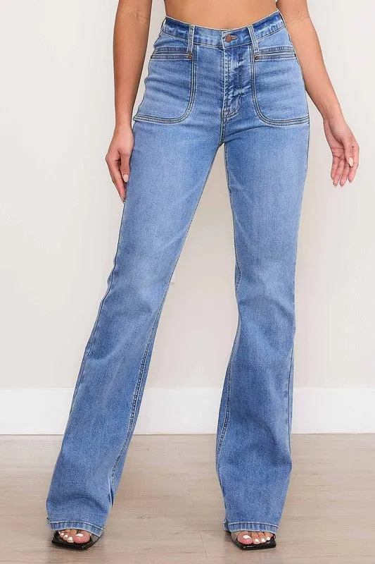 Square Pocket Bootcut Jeans