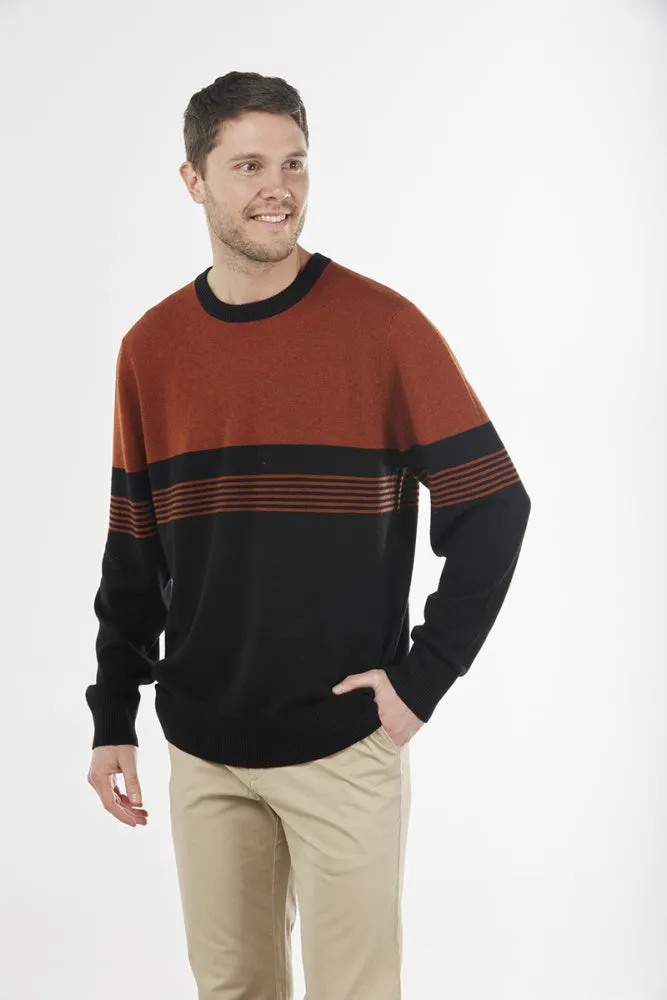 STRIPED CREW NECK PULLOVER