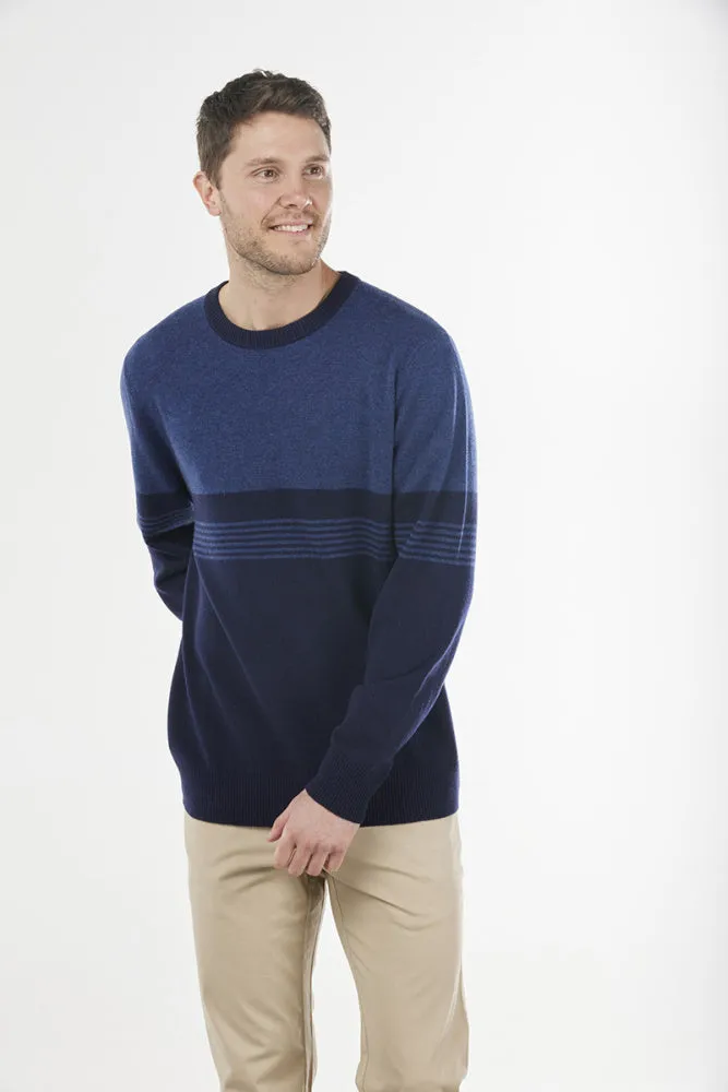 STRIPED CREW NECK PULLOVER