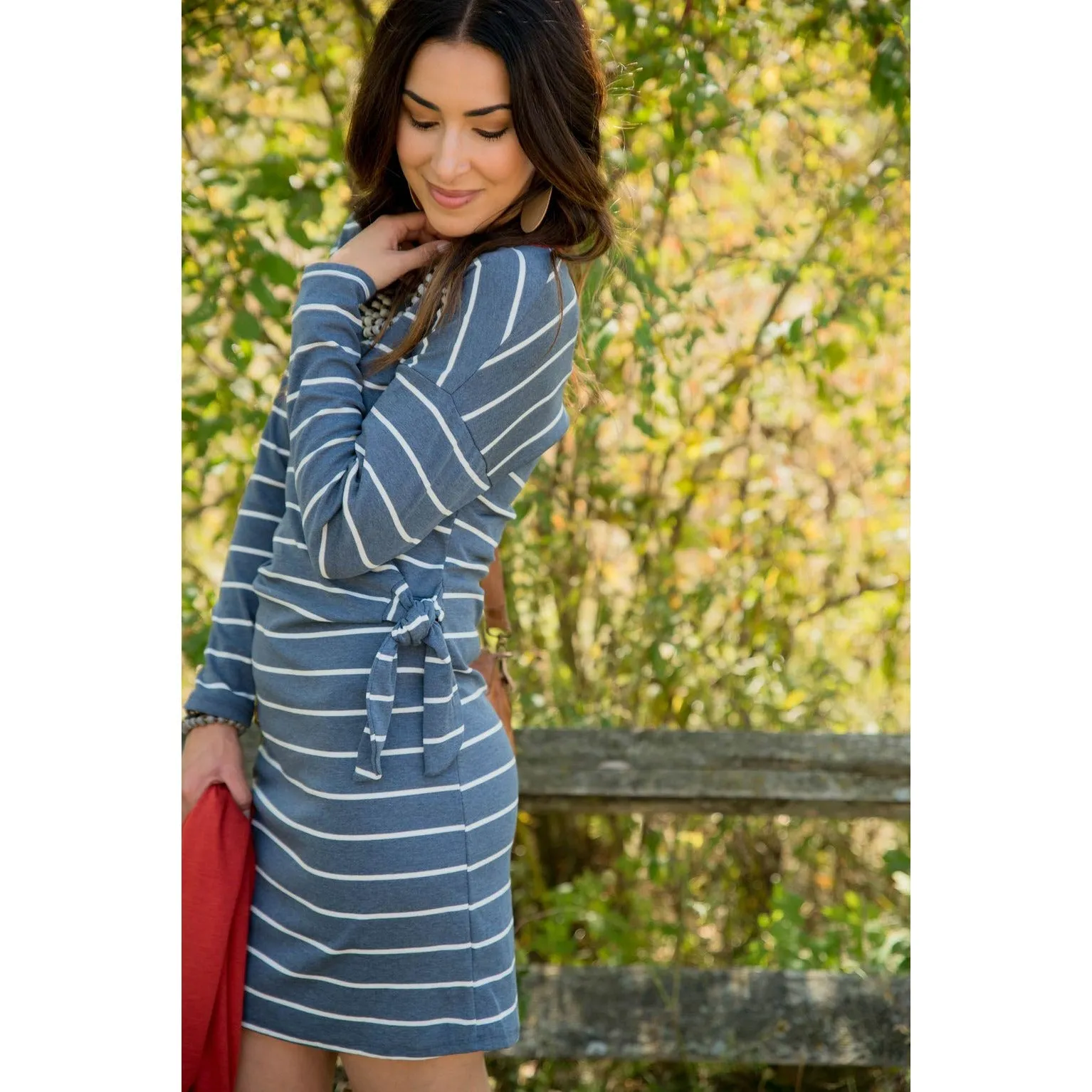 Striped Side Tie Dress