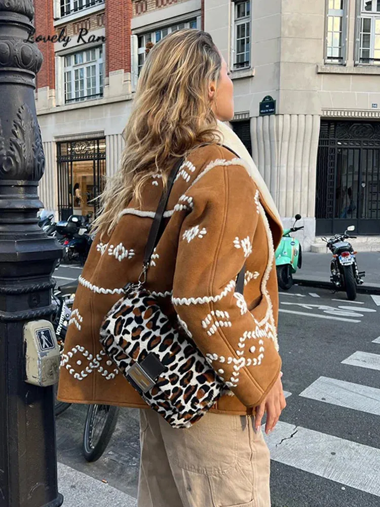 Stylish Sherpa-Lined Artisan Coat