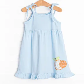 Tangerines in Tulum Applique Dress, Blue