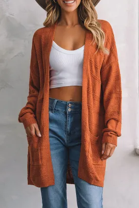 Textured Knit Pocketed Cardigan