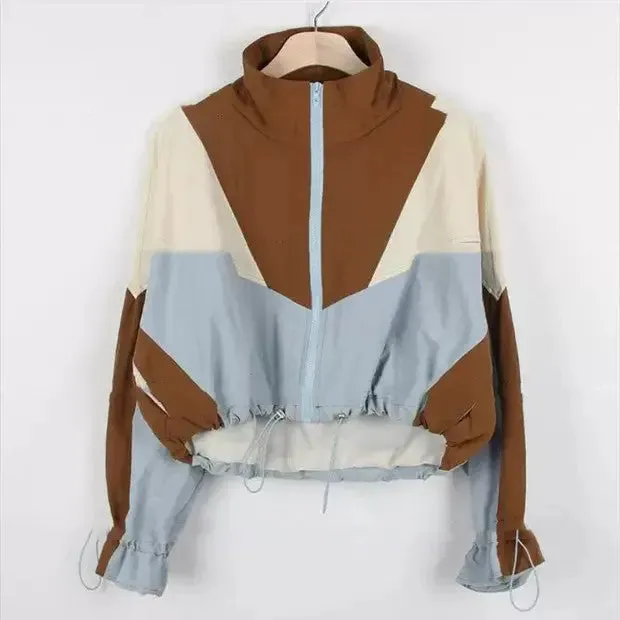 Thin, Colour Matching, Sporty, Thin Zipper Jacket for Summer