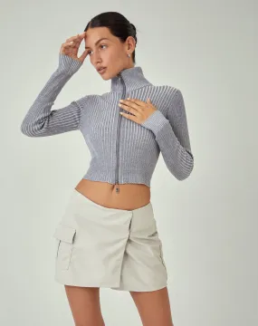 Tuzifa Cropped Jumper in Grey