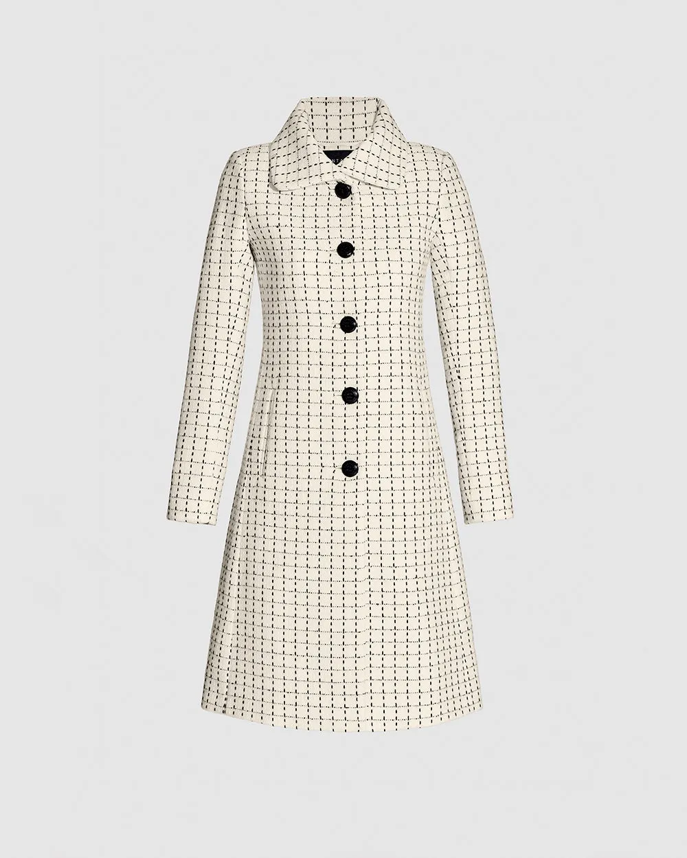 Tweed Baby Alpaca Empire Waist A-line Coat