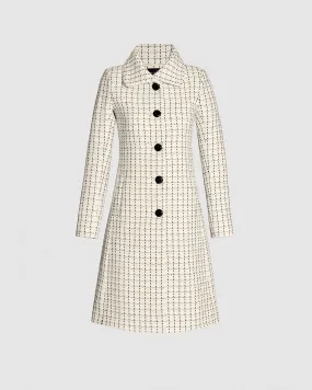 Tweed Baby Alpaca Empire Waist A-line Coat