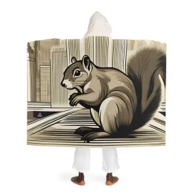 Urban Squirrel, Cozy Hooded Sherpa Fleece Blanket