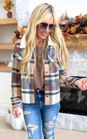 Vintage Plaid Sherpa Jacket