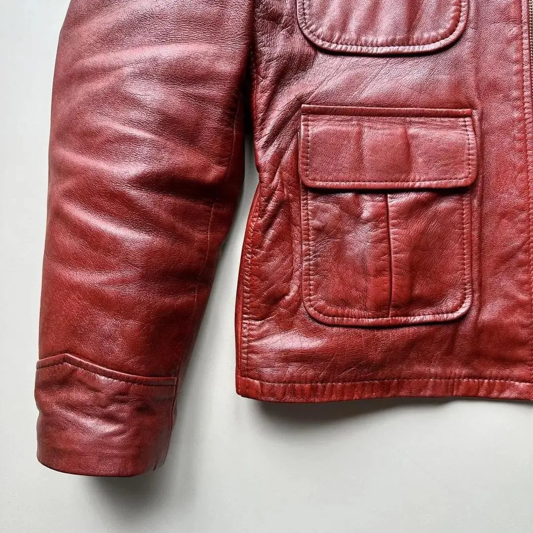 Vintage Reddish Brown Leather Jacket