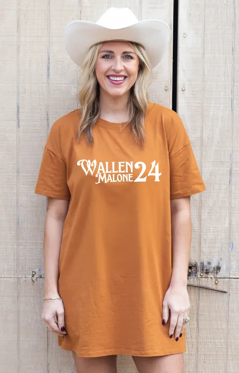 Wallen/Malone '24 on Rust T-Shirt Dress