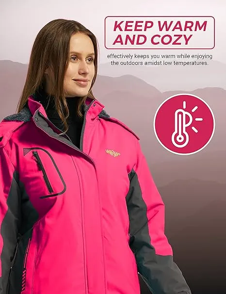 Wantdo Women's Mountain Waterproof Ski Jacket | Windproof Rain Winter Coat