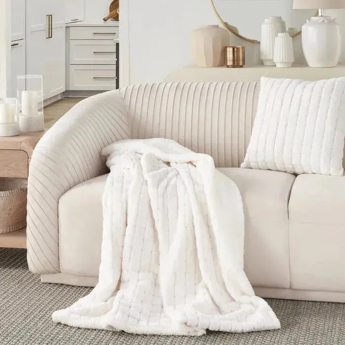 Waverly Pillows RD123 White Throw Blanket