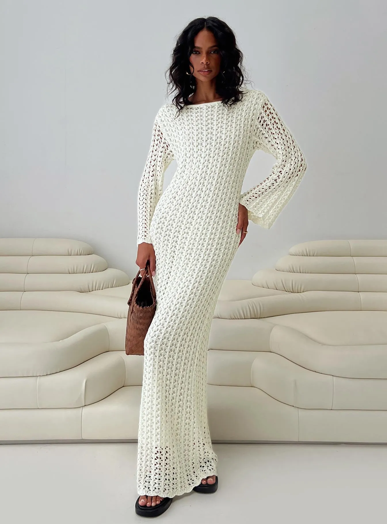 Westy Knit Maxi Dress Cream