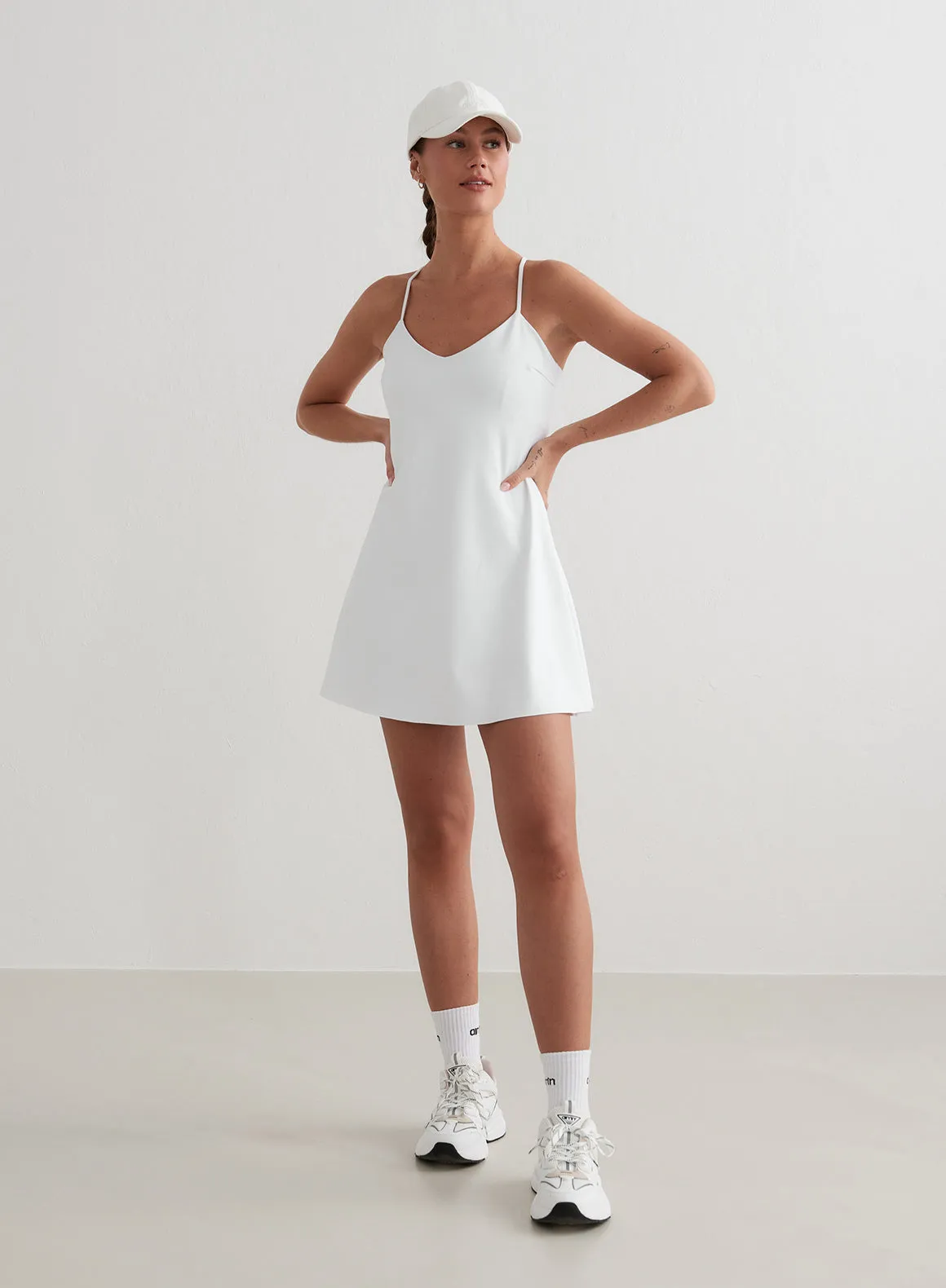 White Sense Strap Dress