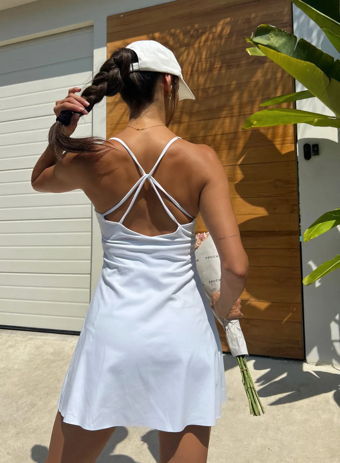 White Sense Strap Dress