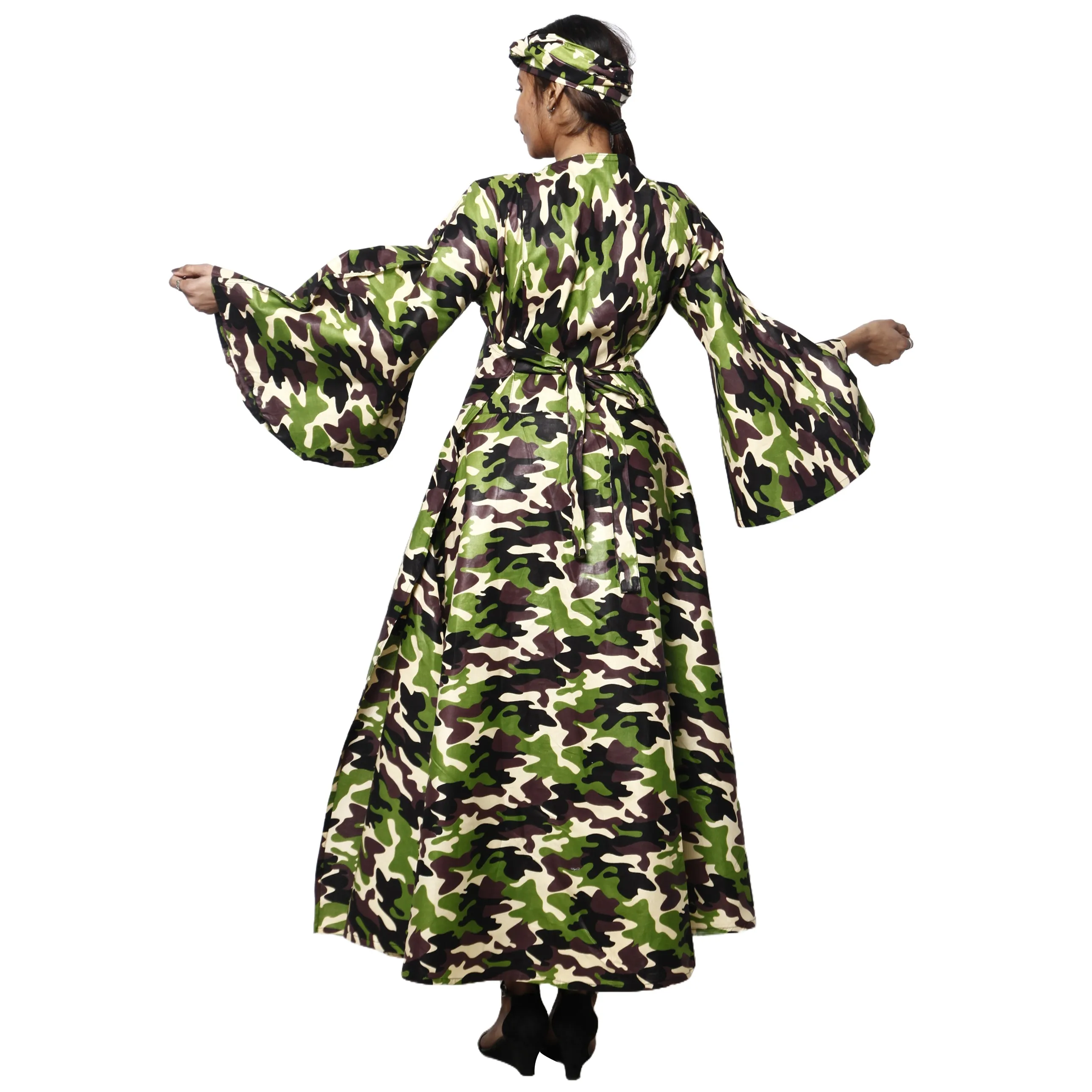 Women's African Printed Long Sleeve Wrap Maxi Dress -- FI-56 FS