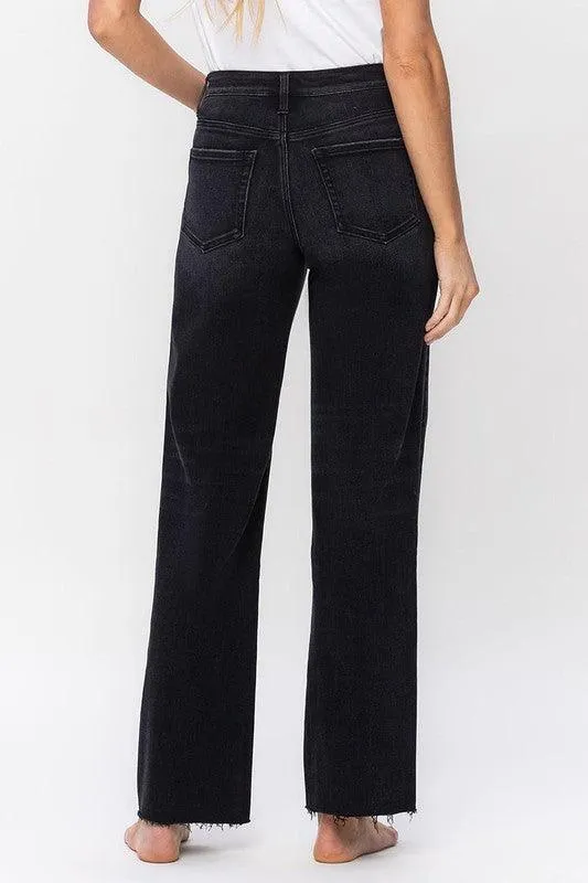 Womens Black High Rise Dad Jeans