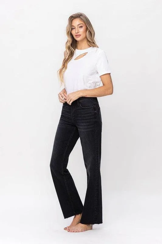 Womens Black High Rise Dad Jeans