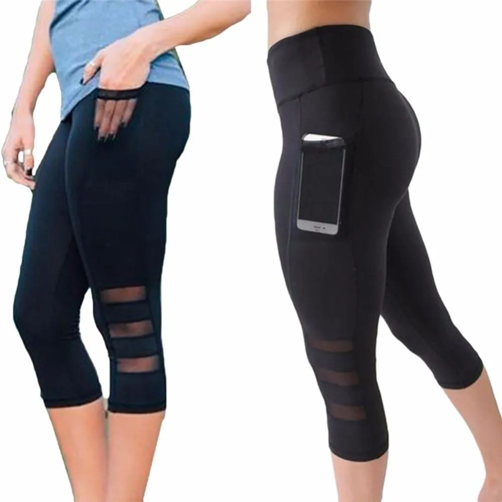 Women’s Fitness Capri Leggings for Yoga and Gym, Calf-Length Sport Pants