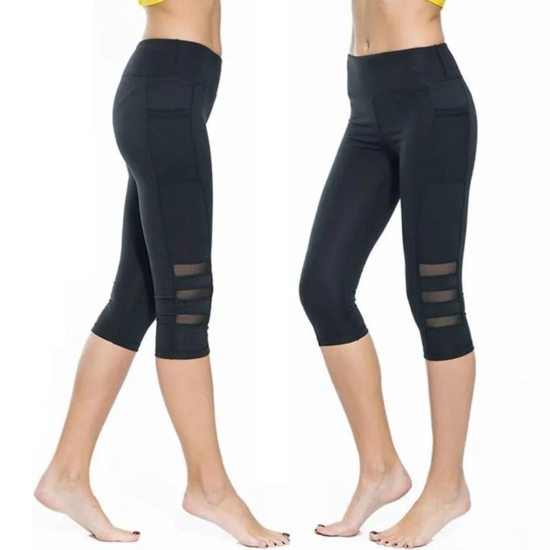 Women’s Fitness Capri Leggings for Yoga and Gym, Calf-Length Sport Pants