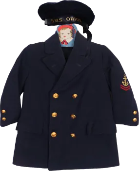 World War 2 Navy HMS Orion Sailors Hat and Coat for Child Size 5