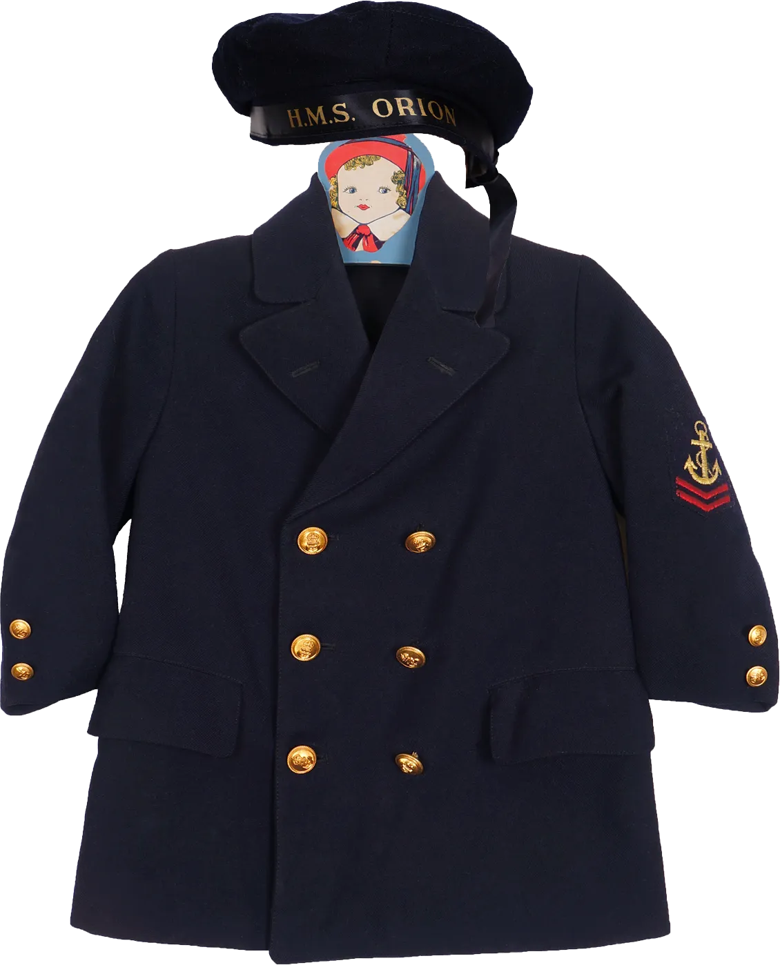 World War 2 Navy HMS Orion Sailors Hat and Coat for Child Size 5