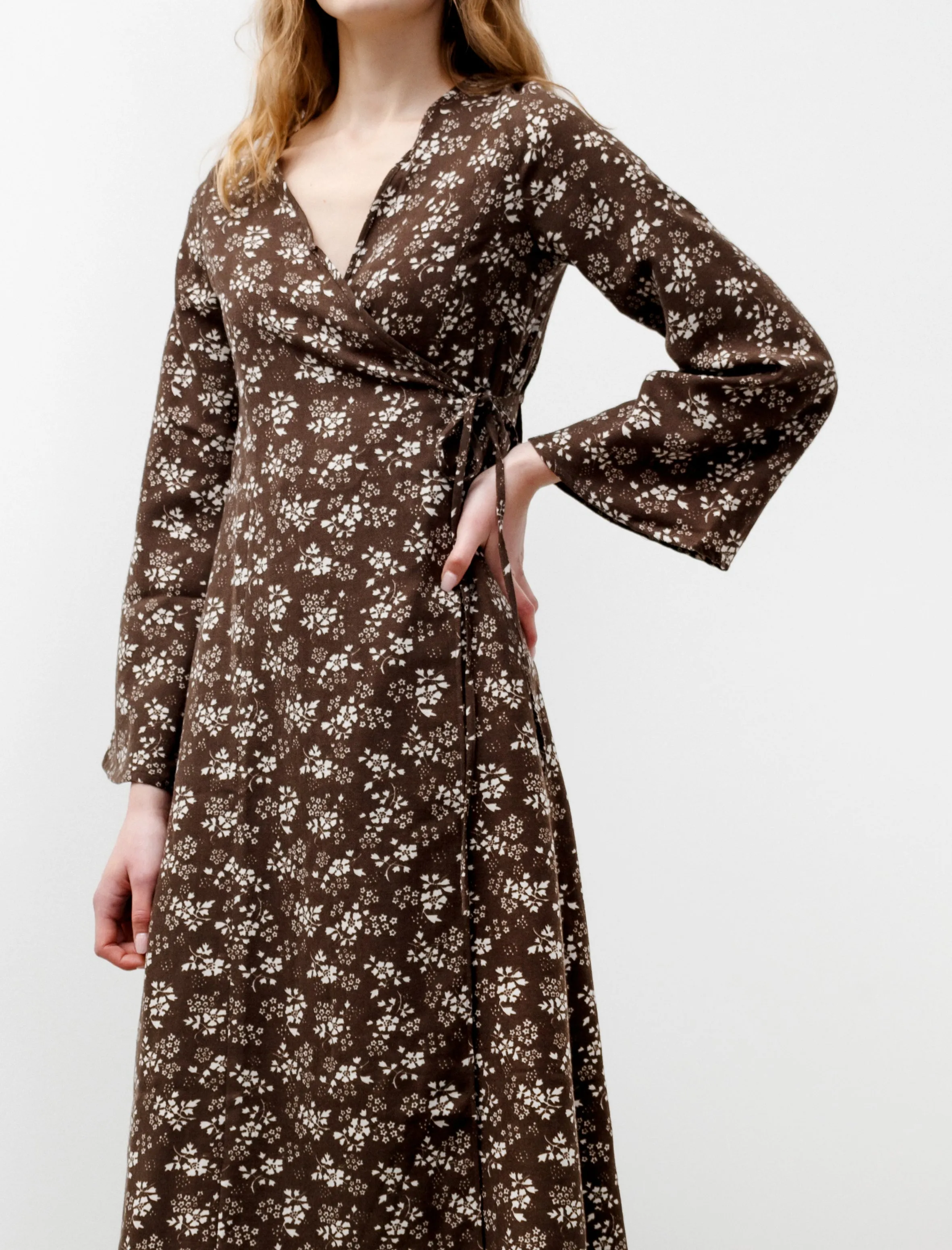 Wrap Dress Wool Viyella Floral