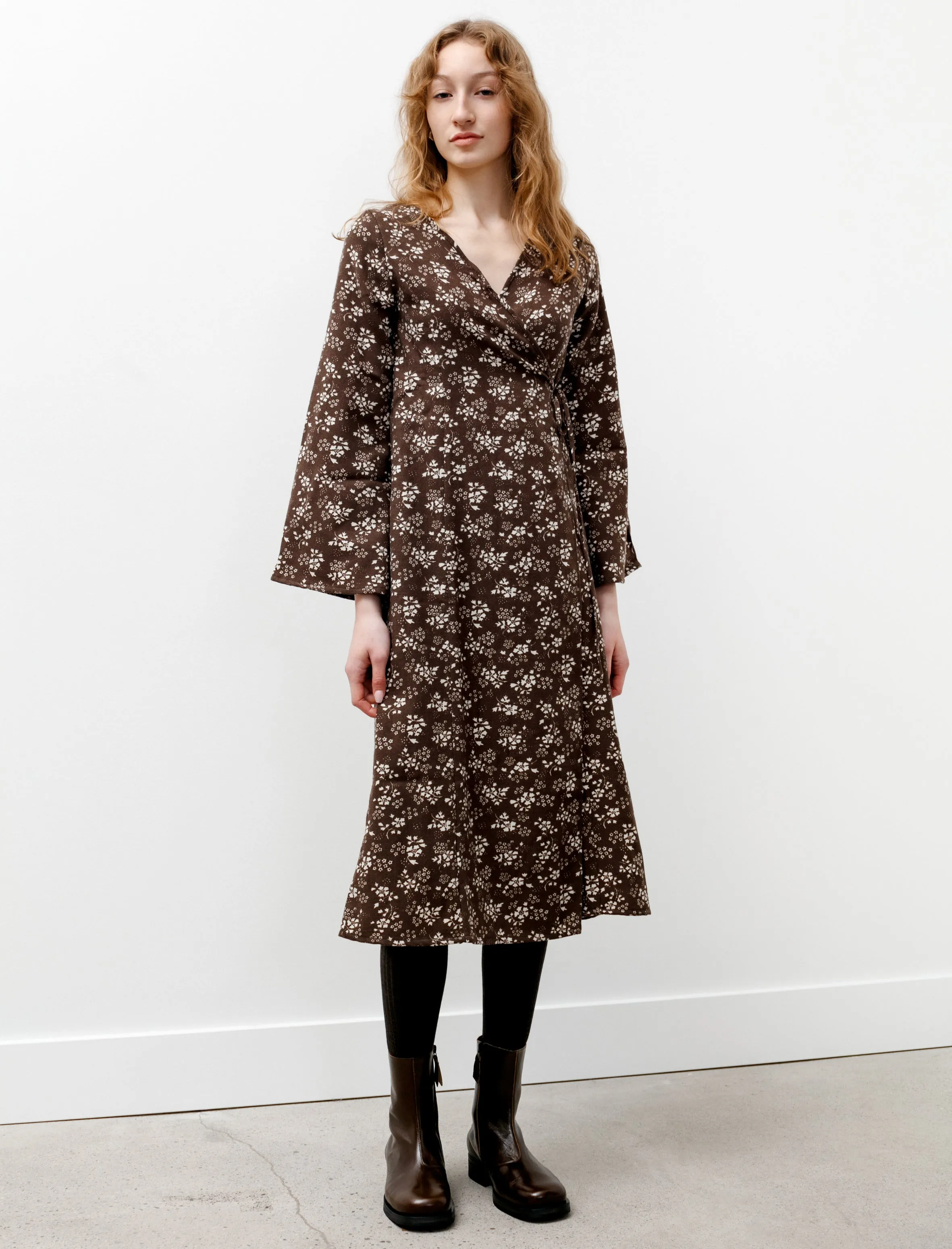 Wrap Dress Wool Viyella Floral