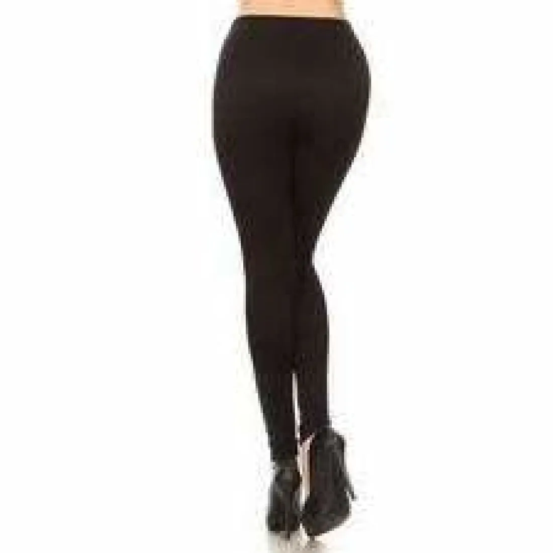 Yelete Ladies' Black Ripped Skinny Leggings